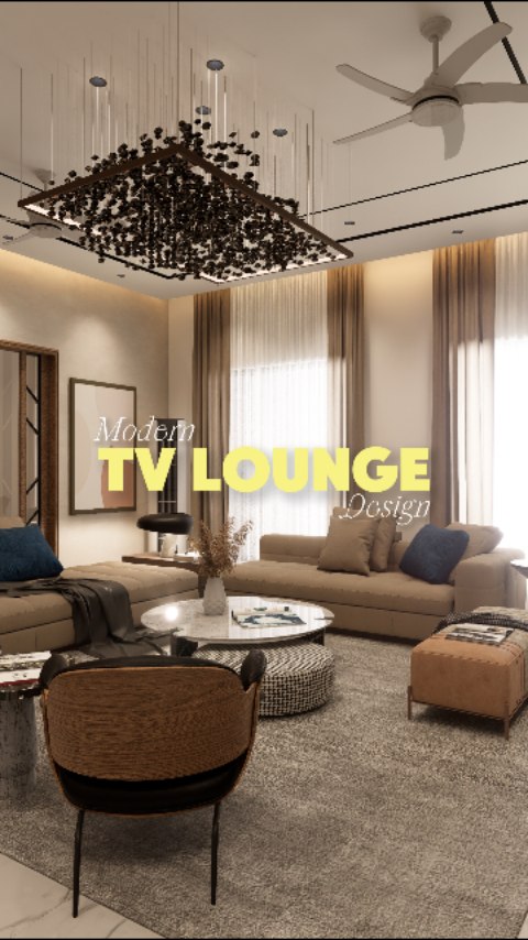 Modern TV Lounge Design: A Masterclass in Warm Minimalism by Sardar Khan Design Studio