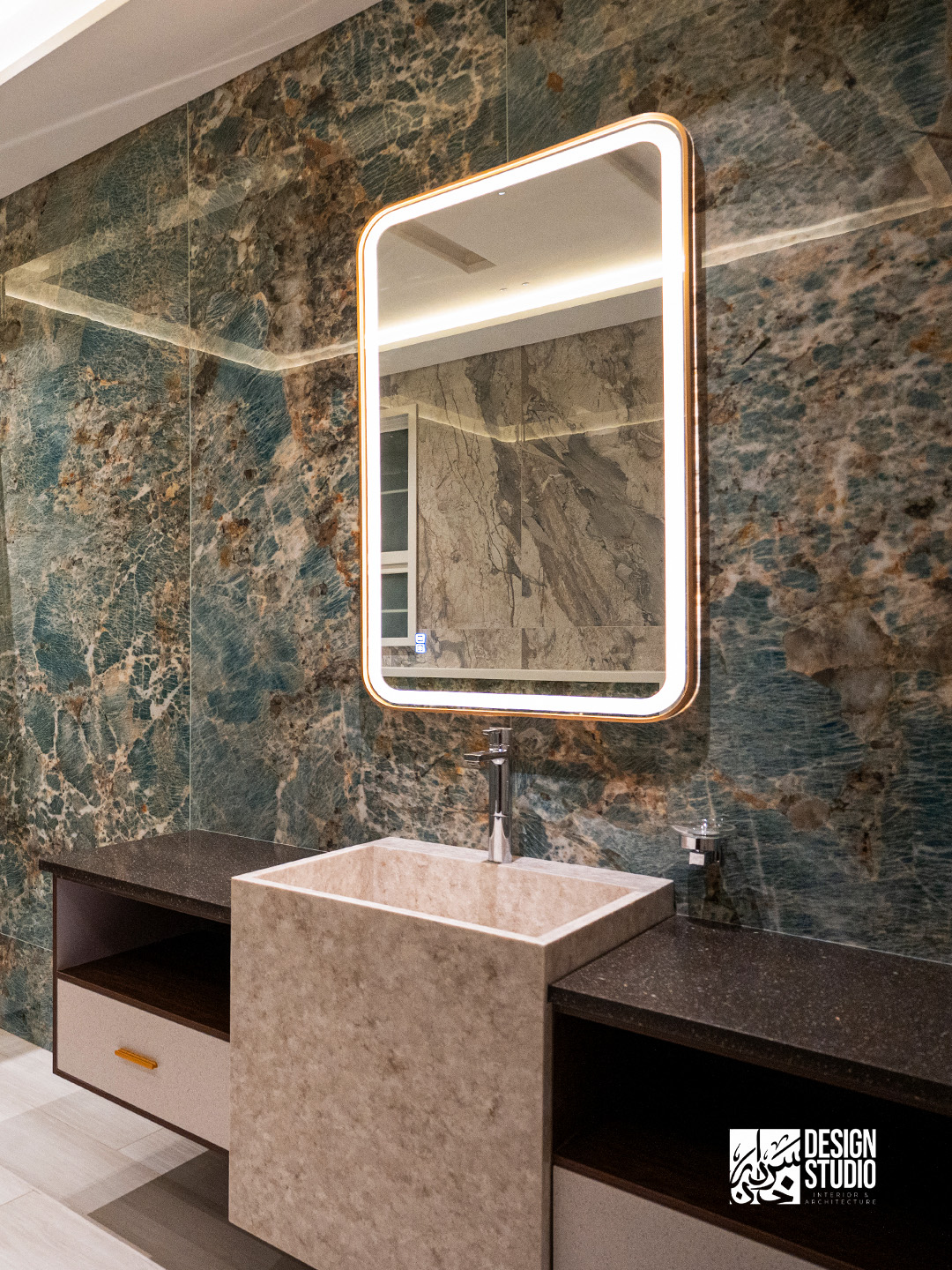 Dressing table with mirror, wood detailing, and ample storage - Contemporary Bedroom Design