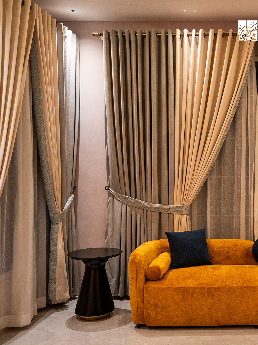 Bed with plush textiles, accent pillows, and delicate details - Interior Design Multan
