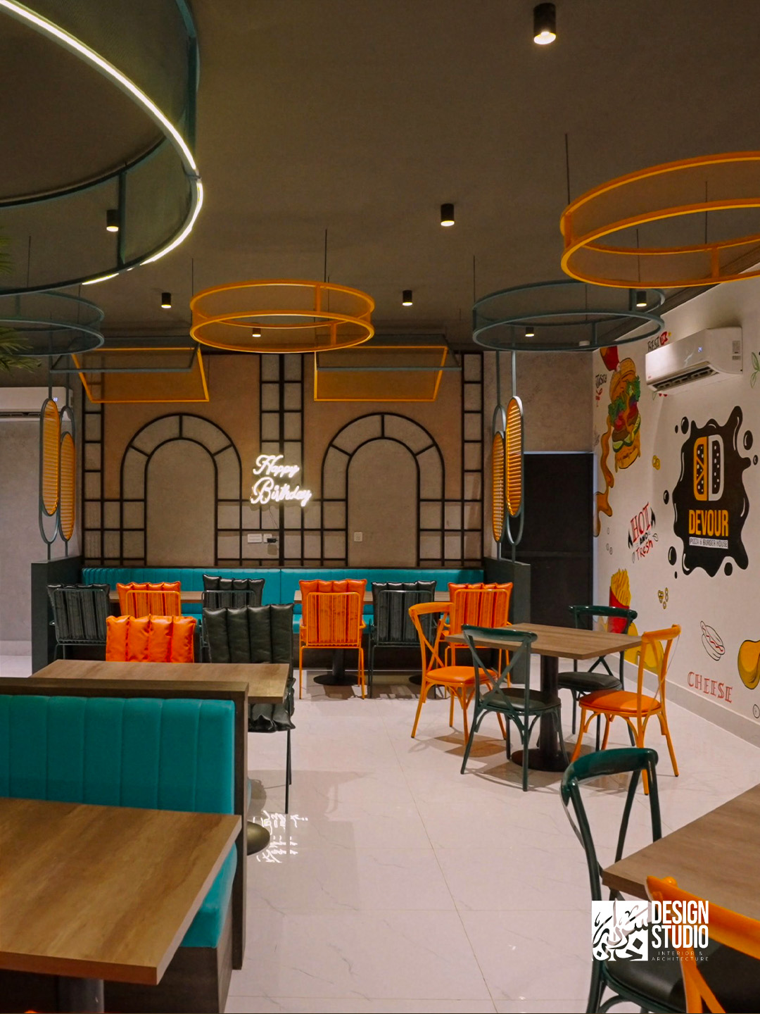 Detailed wall texture and finish - Modern Commercial Interior Pakistan