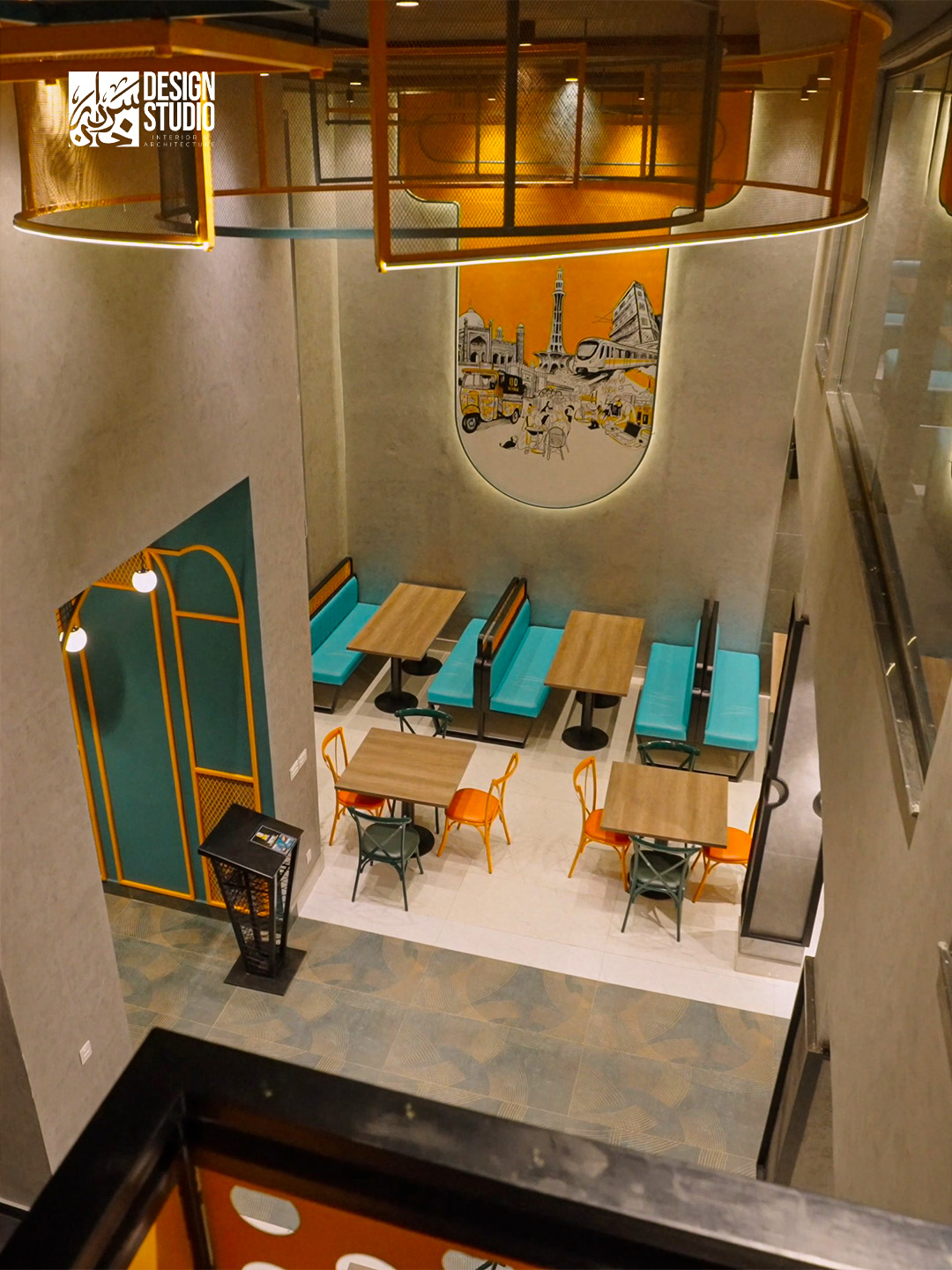 Interior dining zones with varied seating - Contemporary Dining Lahore