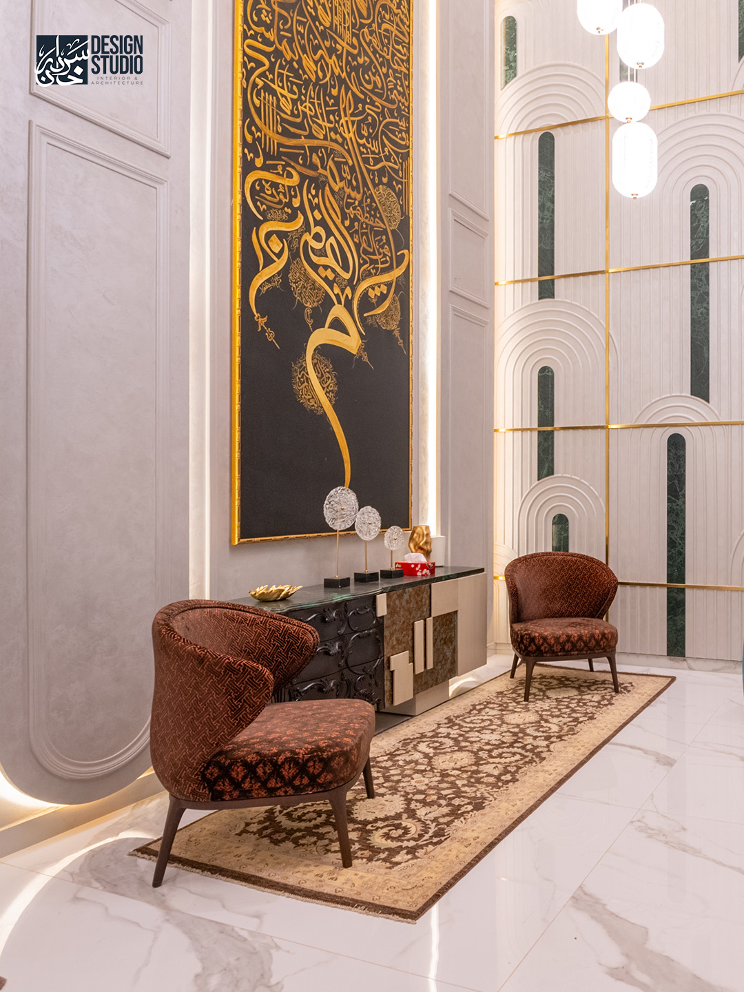 Custom wooden doors with intricate detailing - Luxury Home Interior Multan